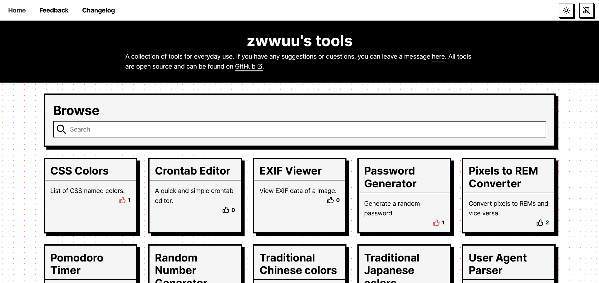 Tools homepage